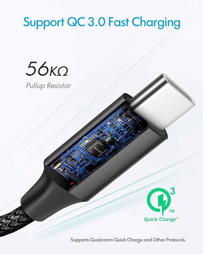 Baiwwa Long USB C Cable 15ft, USB A to Type C Cable Charger Cord Premium Nylon Braided for iPhone 16 15 Series Samsung Galaxy Note Tab, Moto, LG, Pixel and More USB C Smartphone & Tablet