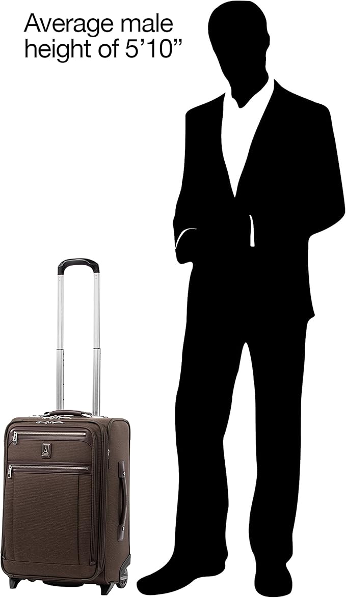Travelpro Platinum Elite Softside Expandable Carry on Luggage, 2 Wheel Upright Suitcase, USB Port, Men and Women, Rich Espresso, Carry On 22-Inch