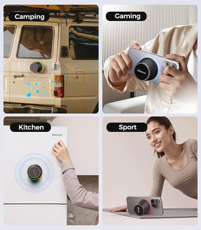 Bluetooth Speaker Stocking Stuffers for Teens: White Elephant Gifts for Adults Men Women, Loud Sound Portable Speaker with Color Light Phone Stand, Christmas Birthday for Boy Girls Trendy Stuff Gadget