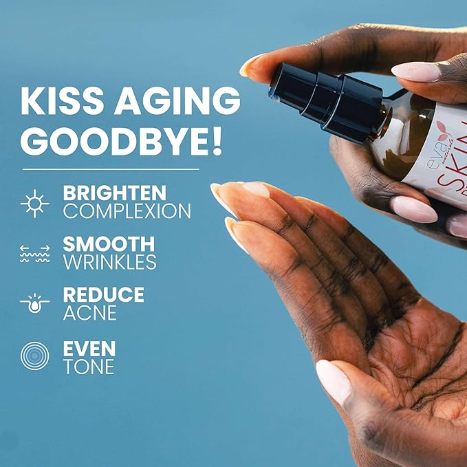 Eva Naturals Retinol Serum for Face with Hyaluronic Acid – Anti Aging Skin Care for Fine Lines, Wrinkles, Dark Spots & Blemish – Brightening Resurfacing Serum for Post Acne and Sensitive Skin – 2oz