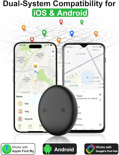 2-in-1 Air Tracker Tag for iOS & Android - Smart Tags Dual System Bluetooth Finder Compatible with Apple Find My & Android Find Hub, Mini GPS Tracker Item Finders for Keys, Wallet, Luggage, Pet, Bike