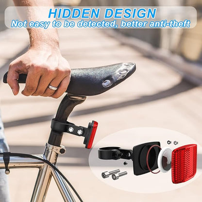 Airtag Bike Mount, Hidden Bike GPS Tracker Case for Apple Airtag, Airtag Bike Seatpost Reflector Mounts, Anti-Theft Airtag Holder for Bike, Electric Bicycle, Scooter (2 Pack)