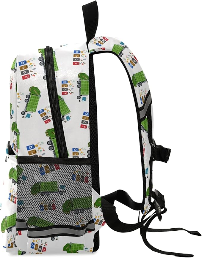 Garbage Truck Trash Recycling Kid's Toddler Backpack for Boys Girls Preschool Nursery with Safety Leash (01141) 10.9 X5.9 X 12.9inch