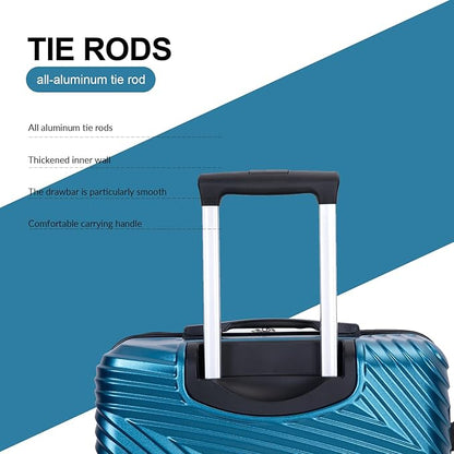 Luggage Sets 3 Piece, Hardside PC ABS Suitcase Set with Spinner Wheels, Lightweight Travel Carry-on and Checked Luggage, 3-Piece Set(20/24/28), Turquoise Blue