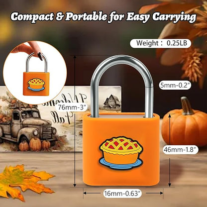 UMIKSMART Padlock, Keyless Fingerprint Padlock with USB Charging, Gym Lockers, School Lockers, Luggage, Storage Boxes, Cabinets, Backpack, Thanksgiving Gifts (Autumn Harvest Orange)