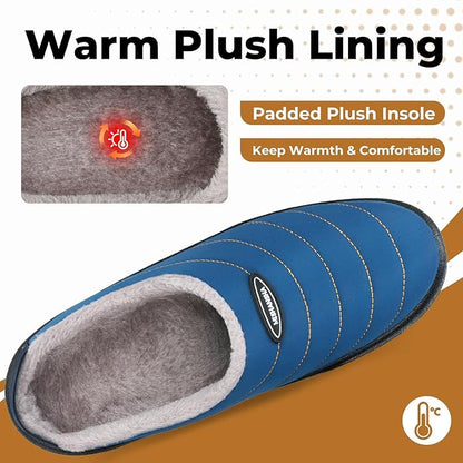 Mishansha Mens Womens House Slippers Warm Fur Lined Winter House Shoes Slip on Cozy Indoor Outdoor Slipper