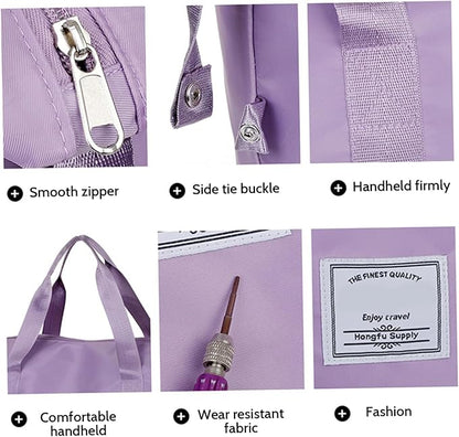 Rolling Duffle Bag with Wheels and Handle, Expandable Foldable Luggage Bag Purple