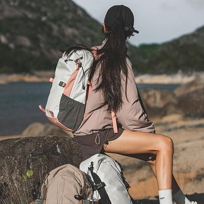 20L Small Waterproof Pink Hiking Backpack with Chest Strap for Women, Lightweight Travel Backpack with Padded Straps for Airplane