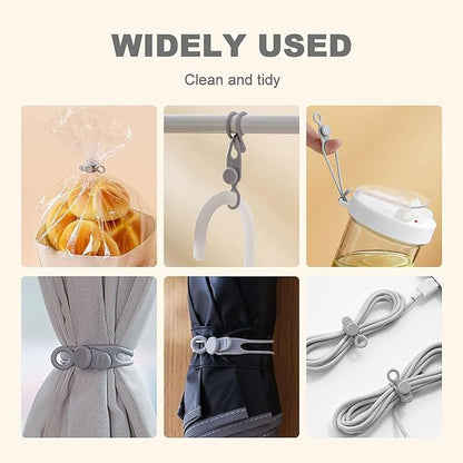 Data Cable Organizer, 2025 Upgrade Silicone Headphone Organizer, Silicone Cable Ties Reusable Cable Management Organizer Multipurpose Elastic Cord Organizer for Bundling and Fastening Cable (20Pcs)