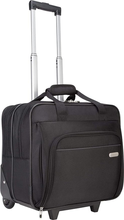 Targus 16 inch Rolling travel laptop case, Black - Travel briefcase and small rolling bag - Spacious foam padded laptop case 16" (TBR003US)