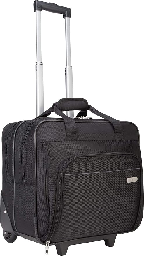 Targus 16 inch Rolling travel laptop case, Black - Travel briefcase and small rolling bag - Spacious foam padded laptop case 16" (TBR003US)