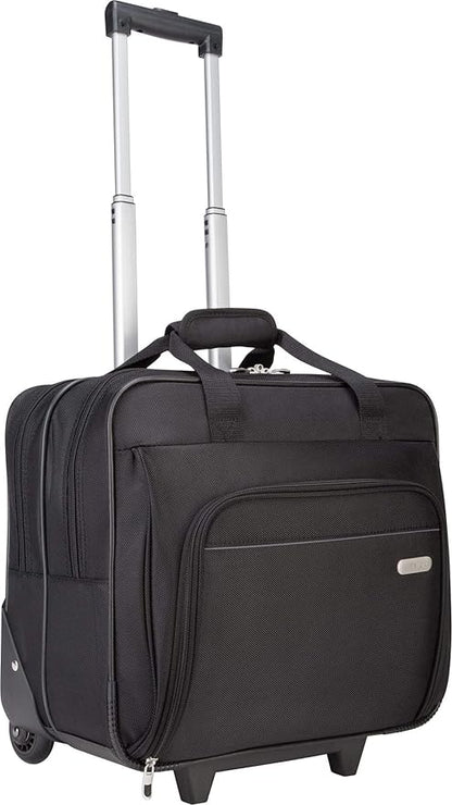Targus 16 inch Rolling travel laptop case, Black - Travel briefcase and small rolling bag - Spacious foam padded laptop case 16" (TBR003US)