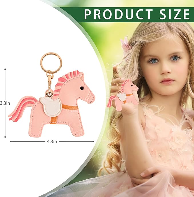 Leather Keychain Case Holder Compatible with Apple AirTag, GPS Airtag Keychain Finder Tracker with Key Ring, Anti-Scratch Protective Air Tag Cover