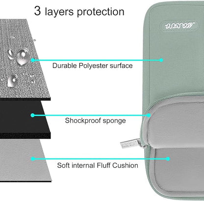MOSISO Laptop Case 13.3 inch, 13-13.3 inch Laptop Sleeve Compatible with MacBook Air/Pro 13/Pro 14 M5 M4 M3 M2 M1, HP Dell ASUS Lenovo,Polyester Vertical Computer Sleeve Bag with Pocket, Antique Green