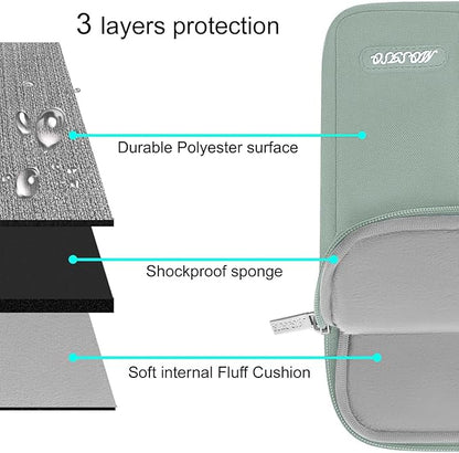 MOSISO Laptop Case 16 inch, 15-15.6 inch Laptop Sleeve Compatible with MacBook Pro 16 M4 M3 M2 M1, HP Acer Dell Lenovo ASUS Notebook, Polyester Vertical Computer Sleeve Bag with Pocket, Antique Green