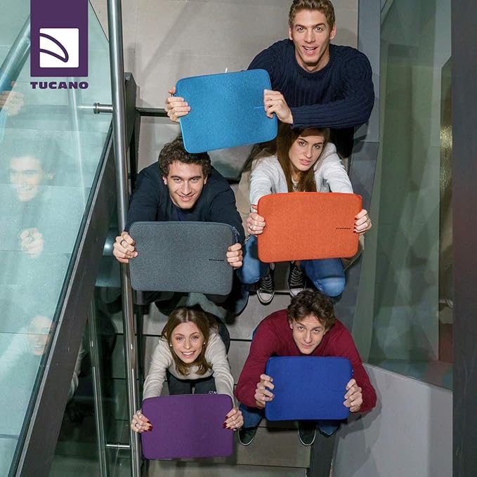 TUCANO Melange Neoprene Sleeve Compatible with MacBook Air/Pro 13" Laptop 12", 4mm Thick, Anti-Slip, Anti-Scratch - Purple