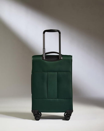 ANTLER - Soft Stripe Carry On Luggage 22x14x9 Airline Approved - Cabin Suitcase with Expander, Adjustable Handle, 4 Spinner Wheels, Lightweight, TSA Lock - Recycled Polyester Luggage - Antler Green