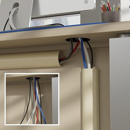 D-Line Half Round Cord Hider, Patented Cable Cover, Hide TV Wall Mount Wires, Raceway for Cords, Decorative Wire Covers, Paintable, Adhesive Cable Concealer, 2in W x 1in H x 39in L, Beige