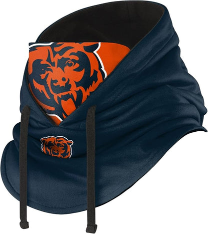 NFL Team Logo Team Color Drawstring Winter Cap Hooded Gaiter Balaclava Face Cover