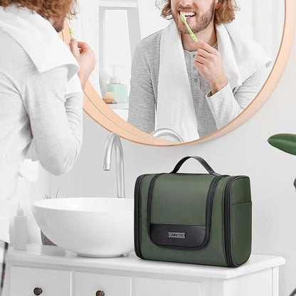 WITZMAN Toiletry Bag for Men Women Large Hanging Multi-organization Bathroom Bag Water-resistant Dopp Kit Shaving Bag Men(B690 Army Green)