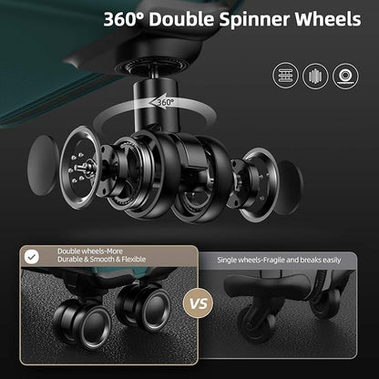 SHOWKOO Luggage Sets 3 Piece Softside Expandable Lightweight Durable Suitcase Sets Double Spinner Wheels TSA Lock Dark Green (20in/24in/28in)