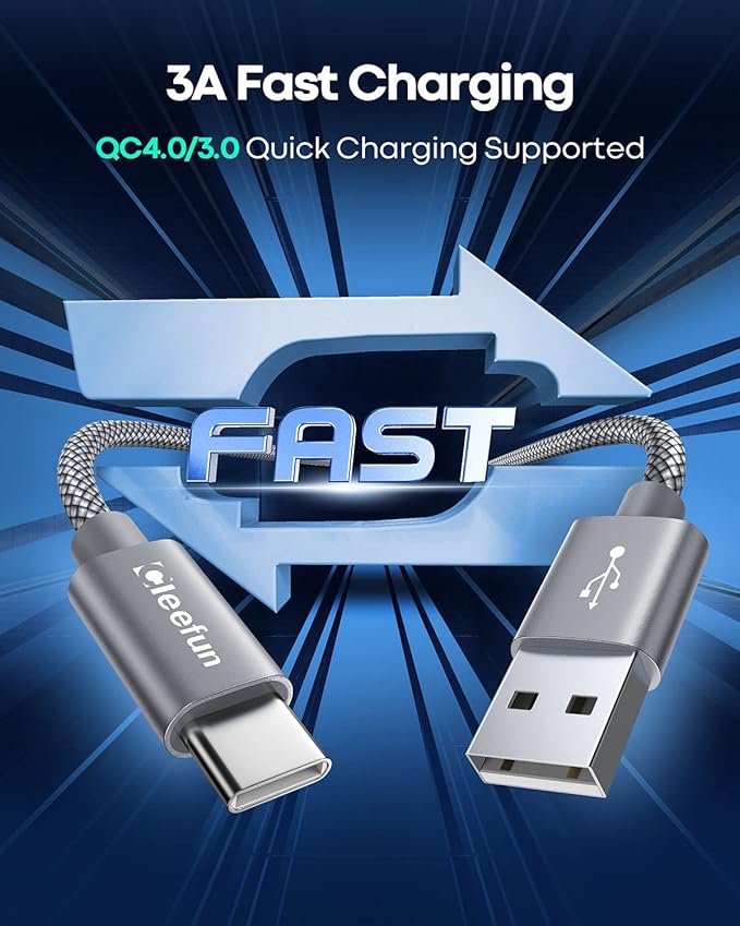 CLEEFUN USB C Cable 3ft, 5-Pack USB A to Type C Charger Cord Fast Charging for iPhone 17 16 15 Pro Max Air Plus, for Samsung Galaxy S25 S24 S23 S22 S21 S20 S10 A17 A16 A15 A56 A55 A26 A35 A36 A71
