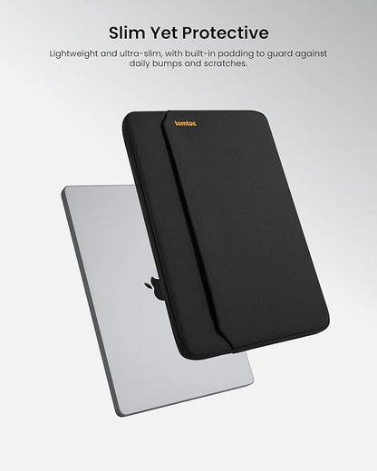 tomtoc Slim Laptop Sleeve Case for 13-inch New MacBook Air M4/A3420 M3/A3113 M2/A2681, M1/A2337 2025-2018, MacBook Pro M2/M1, Water-Resistant Protective Carrying Case with Accessories Pocket