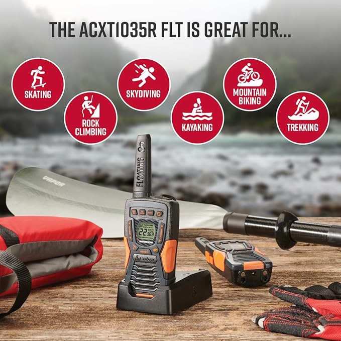 3-Pack Bundle of Cobra ACXT1035R FLT Floating Walkie Talkies