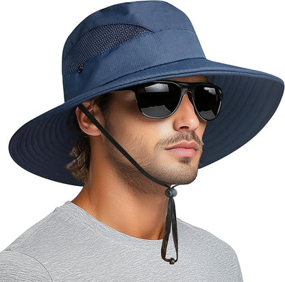 PFFY Sun Bucket Hats for Men Women 3” Wide Brim UPF 50+ Fishing & Beach Hat