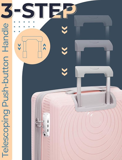 Luggage Sets 5 Piece,Lightweight,Impact-Resistant,Wear-Resistant Suitcases with Wheels, Hardshell Suitcase Set with Spinner Wheels, PP Carry on Luggage Set with TSA Lock, Travel Luggage
