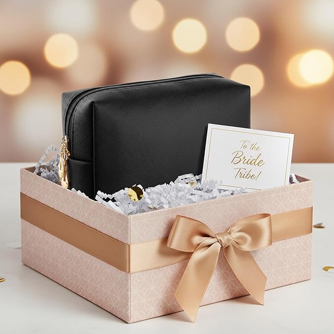 Cunno 100 Pcs Makeup Bags Bulk PU Leather Cosmetic Pouch Christmas Small Pouch Bag DIY Toiletry Bags Preppy Aesthetic Travel Storage Organizer for Women Travel Christmas Party Gift(Brown)