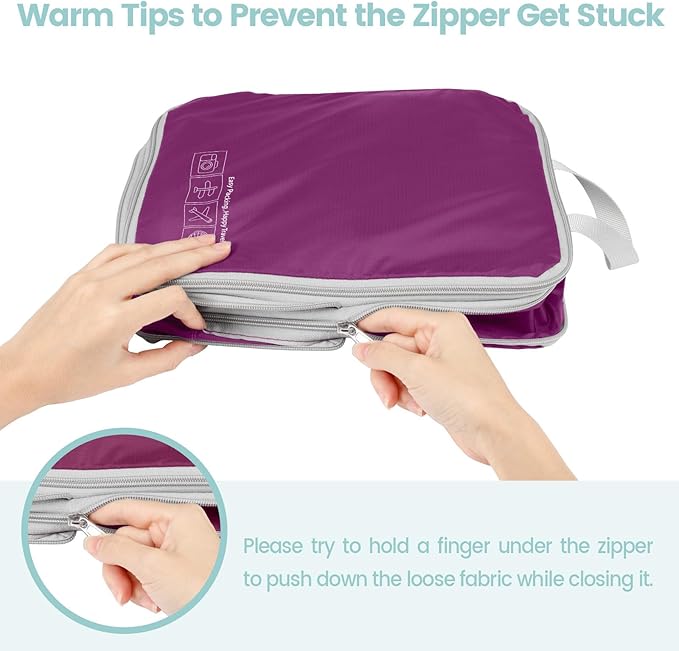 Cambond Compression Packing Cubes for Travel Women - Expandable Travel Bags Luggage Organizers Travel Essentials Compression Cubes for Travel Carry on Suitcases Organizer
