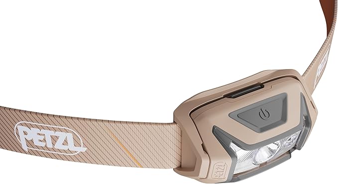 PETZL Tikka CORE Headlamp - Rechargeable, Compact 450 Lumen Light with Red Lighting, for Hiking, Climbing, and Camping - Brown