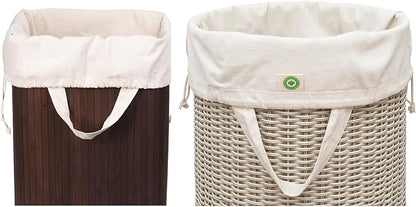 Heavy Duty Laundry Hamper Bags - Extremely Sturdy, Durable Canvas Replacement Laundry Hamper Liner - Works for Round & Square Hampers with Drawstring Closure (3 Pack)