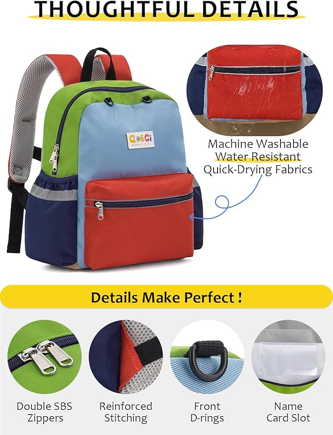 Toddler Backpack for Boys Girls 2-5, Kids Preschool Backpack, 13inch Little Kids Backpack Daycare School Bookbag for Kindergarten Elementary School Travel,Orange&Red