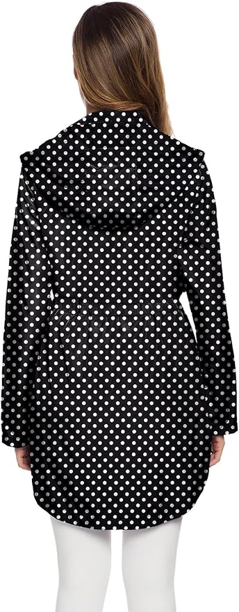 Avoogue Women's Long Raincoat with Hood Outdoor Lightweight Windbreaker Rain Jacket Waterproof