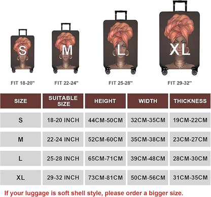 WUJIAONIAO Travel Luggage Cover Baggage Suitcase Cover Protector Skins 18-32 Inch (Brown A10, L (for 25-28 inch luggage))