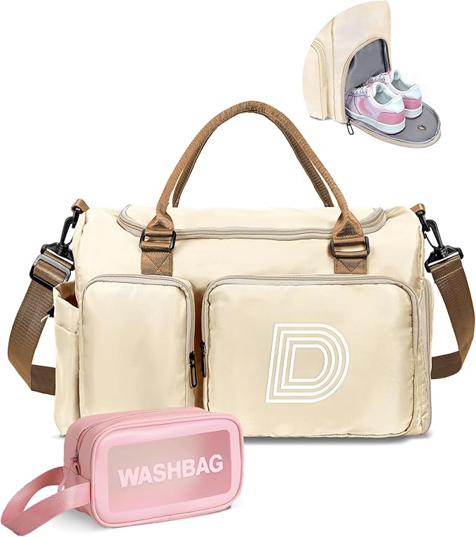 Travel Duffle Bag, Sports Bag, Personalized Weekender Bag with Shoulder Strap, Monogram Overnight Bag, Gift for Friend Sister Women Gifts