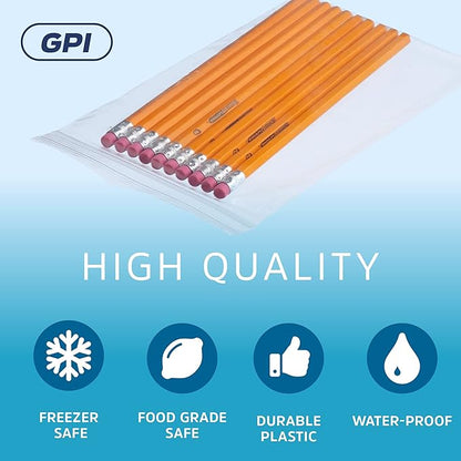 5 x 8 inches, 2Mil Clear Reclosable Zip Bags, case of 1,000 GPI Brand