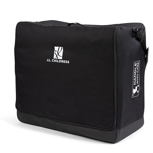 J.L. Childress Universal Stroller Travel Bag for Airplane - Fits Most Baby Strollers, Flying Essentials, Airport Accessories for Gate or Luggage Check, ID Card, AirTag Compatible - Medium, Padded