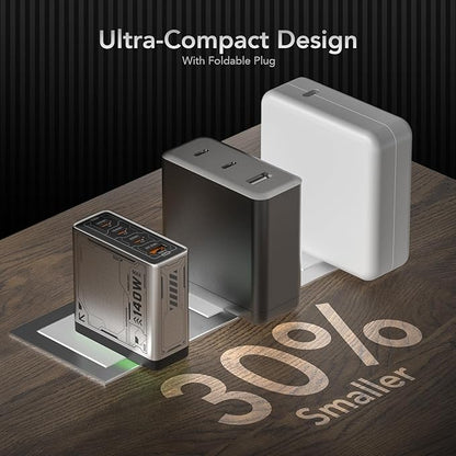 Mfish 140W USB C Charger, 4-Port GaN Charger Block, Foldable Fast Laptop Charger Power Adapter for MacBook Pro/Air, iPad Pro, iPhone 16 Pro, Galaxy S25/S24, Steam Deck, Google Pixelbook, and Tablet