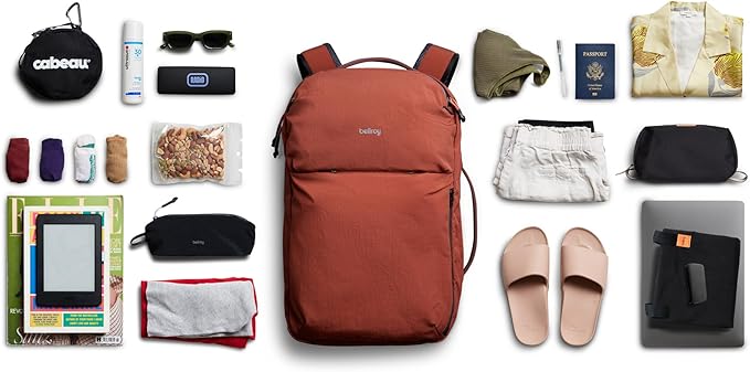 Bellroy Lite Travel Pack 30L (carry-on backpack, travel pack with laptop pocket, interior packing cells and tuck-away straps) - Clay