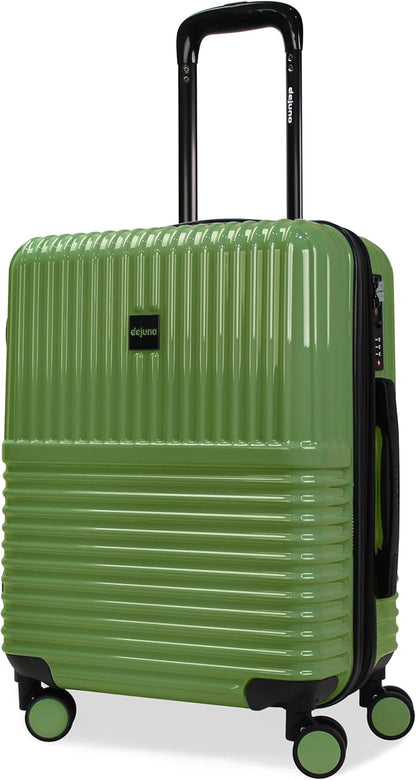 World Traveler Dejuno Tonal 20-Inch Carry-On Polycarbonate Lightweight Hardside Expandable Spinner Luggage Suitcase with TSA Lock - Matcha