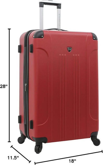 Travelers Club Chicago Hardside Expandable Spinner Luggage, Red, 5 Piece Set