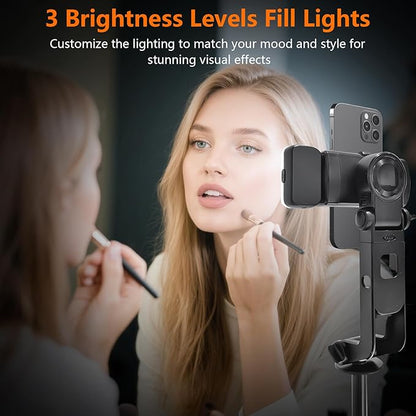 71" Selfie Stick Tripod for iPhone/Android, Auto Face Tracking Tripods with Light, Upgrade Strong Gimbal Stabilizer 360 Rotation with Remote for Content Creator Vlog Live StreamIing Video Record