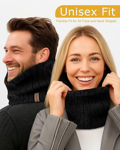 Winter Neck Gaiter for Men – 3 Pack Ski Neck Warmer, Fleece Face Mask Cover, Cold Weather Neck, Neck Warmers