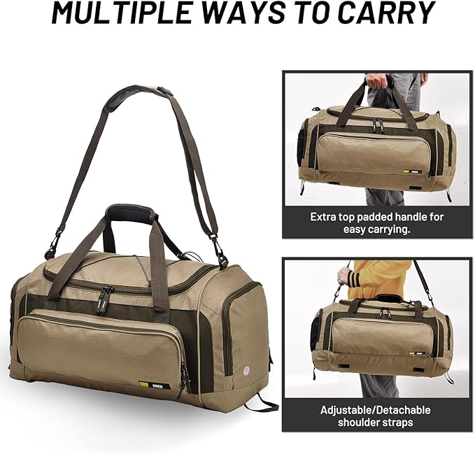 MIER Large Gym Bag for Men Sports Duffle Bag with Shoe Compartment 60L Lightweight Duffel Bags for Workout Fitness Travel