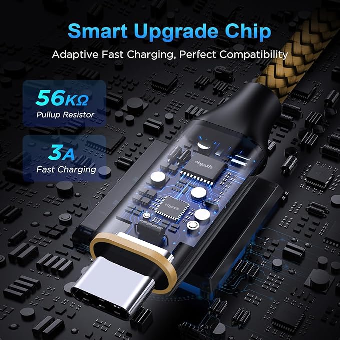 etguuds USB to USB C Cable 1ft, 2-Pack USB A to Type C Charger Cord Fast Charging for Samsung Galaxy A17 A16 A15 A26 A36 A56, S25 S24 S23 S22 S21 S20 S10 Note 20, for iPhone 17 16 15, Moto, Gold