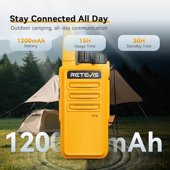 Retevis RT68 Walkie Talkies for Adults, Portable FRS Two Way Radios Rechargeable, Durable 2 Way Radios Long Range, VOX Hands Free, USB Charging Base for Camping, Climbing and Road Trips (2 Pack)