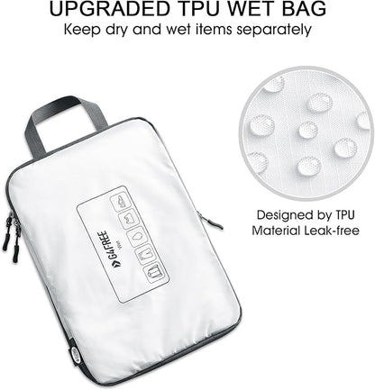 G4Free 6 Set Compression Packing Cubes, 3 sizes Travel Packing Organizers for Suitcases, Expandable Luggage Suitcase Storage Bags Set, Lightweight Packing Cubes Travel Essentials